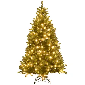 Non communiqué Sapin de Noël artificiel LED H180 cm - 872 branches - blanc chaud vert pas cher