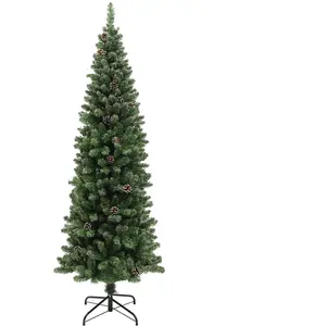 HOMCOM Sapin de Noël artificiel 180 cm arbre de Noël Slim avec support... pas cher