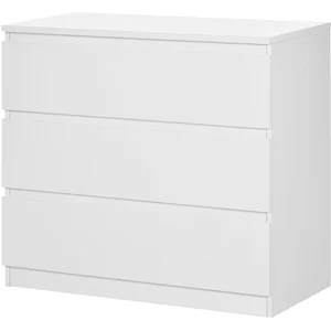 HOMCOM Commode 3 tiroirs, Meuble de rangement épuré pour chambre, inté...