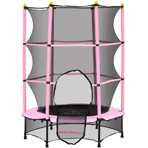 HOMCOM Trampoline Enfant Ø 1,40 × 1,90H m Filet de sécurité Porte zipé... pas cher