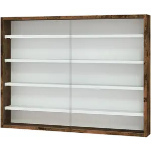 HOMCOM Vitrine murale pour objets de collection 5 étagère réglables en...
