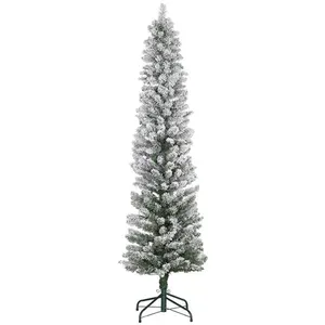 Non communiqué Sapin de Noël artificiel LED mince enneigé H.180 cm 329 branches