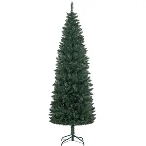 Sapin de Noël Artificiel 210 cm - HOMCOM - Arbre de Noël Slim avec sup... pas cher
