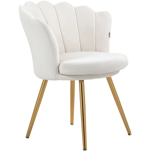 HOMCOM Fauteuil coquillage chaise coiffeuse fauteuil en velours fauteu... pas cher