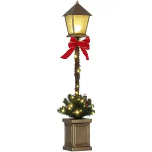 Lampadaire de Noël Outsunny lumineux de 1,2 m réverbère de Noël orneme... pas cher