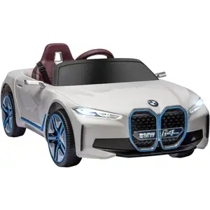 Comparateur de prix : HOMCOM Voiture Électrique Enfant Bmw I4 12v 5km/h Max. Nombreux Effets Télécommande Blanc