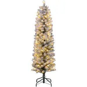 Non communiqué Sapin de Noël artificiel LED enneigé H.150 cm 263 branches