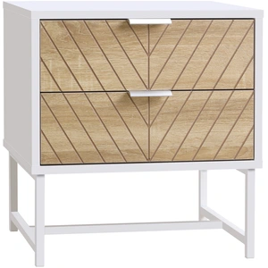 HOMCOM Table de chevet, table d'appoint, avec tiroirs, cadre en acier,... pas cher