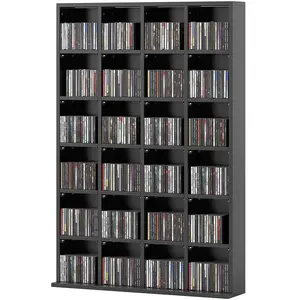 HOMCOM Meuble de rangement multimédia 480 CD/ 312 DVD - bibliothèque e... pas cher