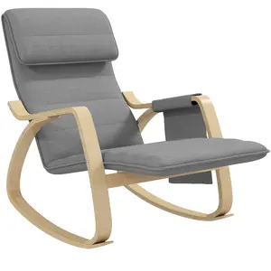 HOMCOM Fauteuil relax à bascule fauteuil allaitement avec repose-pieds... pas cher