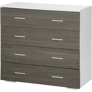 HOMCOM Commode meuble de rangement style contemporain 4 tiroirs 76 x 3... pas cher