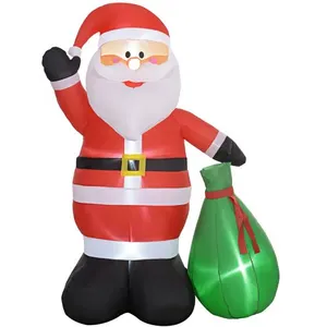 Outsunny Décoration Noël gonflable H.180 cm - père Noël gonflable extérieur intérieur - IP44 - 4 LED