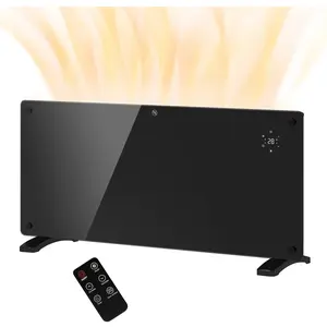 HOMCOM Radiateur électrique au sol ou mural 2000W affichage LED, minut...