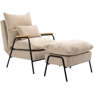 HOMCOM Fauteuil de relaxation avec repose pied style néo-rétro - dossi...Vendu paraosom