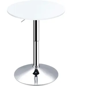 HOMCOM Table de bar ronde mange-debout table de bistro hauteur réglabl... pas cher
