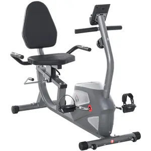 HOMCOM Vélo d'appartement semi-allongé vélo couché magnétique écran LC...