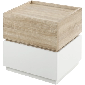 HOMCOM Table de chevet empilable table de nuit table d'appoint avec 2 ... pas cher