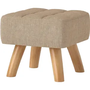 HOMCOM Repose pied salon ottoman siège rembourré en tissu avec pieds e...Vendu paraosom