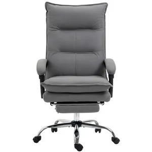 Comparateur de prix : VINSETTO Fauteuil Bureau Massant Chauffant Dossier Inclinable Microfibre Gris