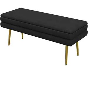 HOMCOM Banc banquette coffre de rangement 2 en 1 assise aspect velours...Vendu paraosom