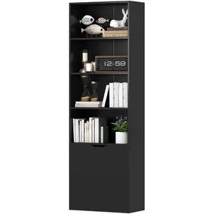 HOMCOM Bibliothèque Armoire à livres avec 4 compartiments ouverts et 2... pas cher