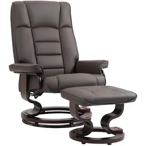 HOMCOM Fauteuil de relaxation inclinable avec repose-pied, pivotant, c... pas cher