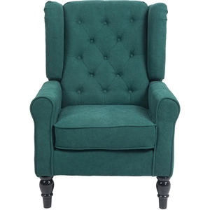 HOMCOM Fauteuil de salon capitonné avec assise large, pieds en bois, s... pas cher