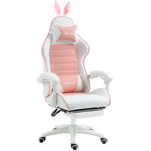 Vinsetto Chaise de gaming avec support lombaire, hauteur réglable, dos... pas cher
