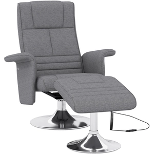 HOMCOM Fauteuil relax massant avec pouf, fauteuil TV avec dossier incl...