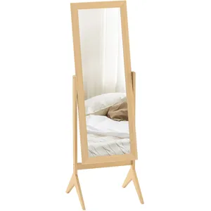 Comparateur de prix : HOMCOM Miroir en Pied Grand Miroir de Sol Inclinaison réglable pour Dr...