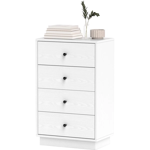 HOMCOM Commode 4 tiroirs moderne, meuble de rangement pour chambre à c... pas cher