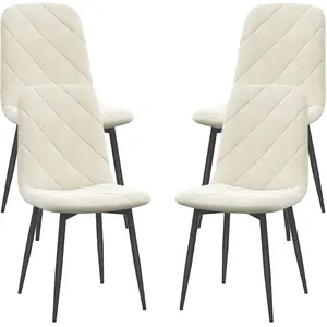 HOMCOM Lot de 4 chaises de salle à manger rembourrées avec dossier hau... pas cher
