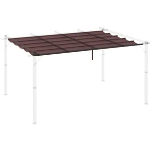 Comparateur de prix : OUTSUNNY Toile de rechange pour pergola rétractable 4 x 3 m polyester haute densité 180 gm² imperméabilisé chocolat