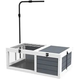 PawHut Maison enclos cage pour petit animal tortue avec 2 espaces supp... pas cher