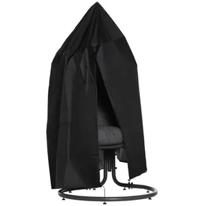 Outsunny Housse fauteuil suspendu zippée cordon de serrage - dia. 115 x 190H cm - Oxford 210D noir