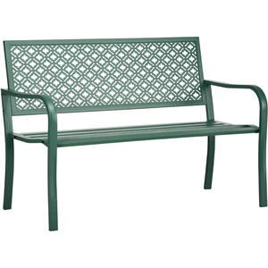 Outsunny Banc de jardin banc extérieur jardin en acier avec dossier à ... pas cher