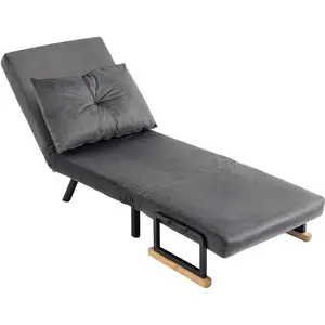 HOMCOM Fauteuil convertible 1 place fauteuil-lit chauffeuse 3 en 1 dos... pas cher