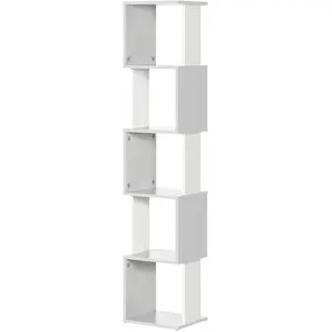 HOMCOM Bibliothèque étagère Design Moderne à 5 Niveaux Rangement Pra... pas cher