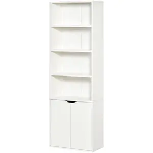 HOMCOM Bibliothèque Armoire à livres avec 4 compartiments ouverts et 2... pas cher