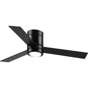 HOMCOM Ventilateur de plafond led - 3 pales, 3 vitesses, timer - télécommande, kit installation inclus - métal effet bois noirVendu paramazon