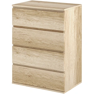 HOMCOM Commode 4 tiroirs meuble de rangement sans poignées design mini... pas cher