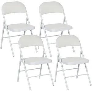 HOMCOM Lot de 4 chaises pliantes chaises de salle à manger portables c... pas cher
