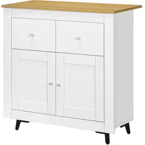 HOMCOM Meuble de rangement buffet avec placard à portes et 2 tiroirs, ... pas cher