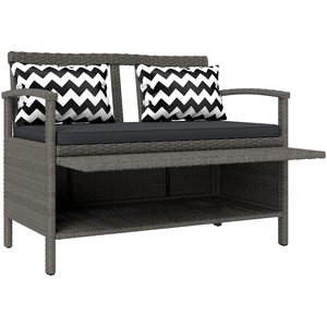 Outsunny Banc extérieur jardin 2 places banc de rangement 160L en roti... pas cher