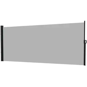 Comparateur de prix : Outsunny Store latéral brise-vue paravent rétractable de jardin dim. 3 x 1,8 m alu. polyester gris clair
