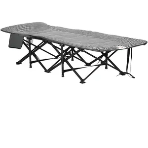Outsunny Bain de soleil chaise longue pliante avec poche latérale, por... pas cher