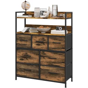 HOMCOM Meuble de rangement commode 7 tiroirs en tissu pliables et amov... pas cher