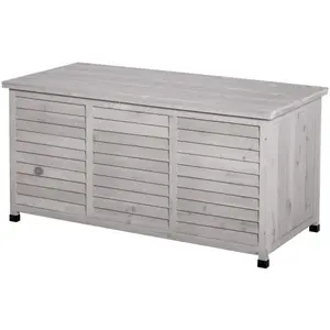Outsunny Coffre de rangement extérieur 283l bois gris pas cher