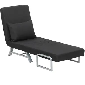 HOMCOM Fauteuil chauffeuse canapé-lit Convertible inclinable 1 Place C... pas cher