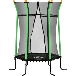 HOMCOM Trampoline pour enfant Ø 1,63 x 1,9 m filet de sécurité porte z... pas cher